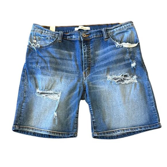 KanCan Blue Distressed Denim Jean Shorts size 29/11 - Picture 1 of 7